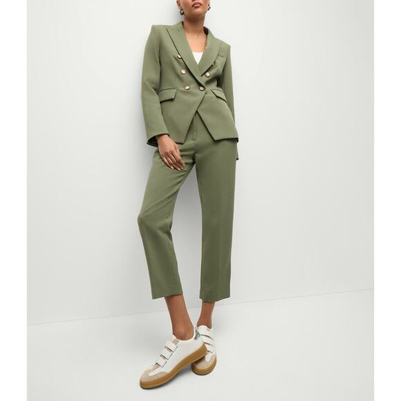 Veronica Beard Miller Dickey Jacket Stone Army Green Classic Blazer Size 8 - Picture 1 of 16